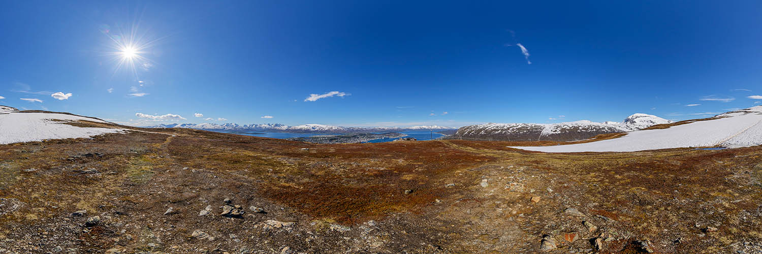360°-Panorama in Norwegen - auf dem Storsteinen oberhalb von Tromsø