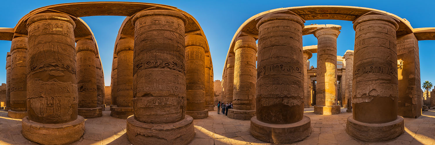360°-Panorama in der Großen Säulenhalle im Karnaktempel in Luxor (Ägpten) - Bild 4