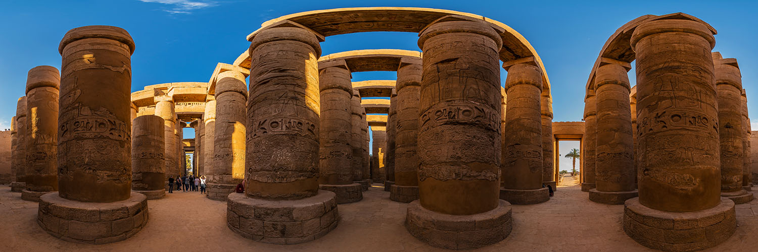 360°-Panorama in der Großen Säulenhalle im Karnak-Tempel in Luxor (Ägypten) - Bild 5