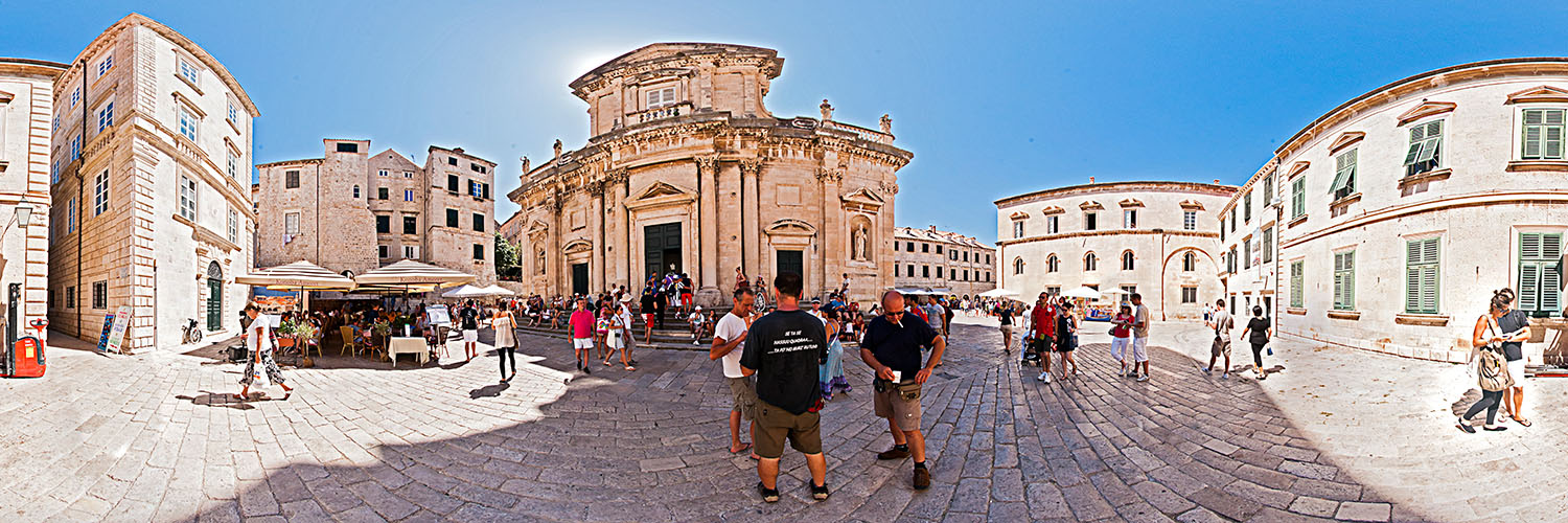 360°-Panorama in Dubrovnik - vor der Kathedrale